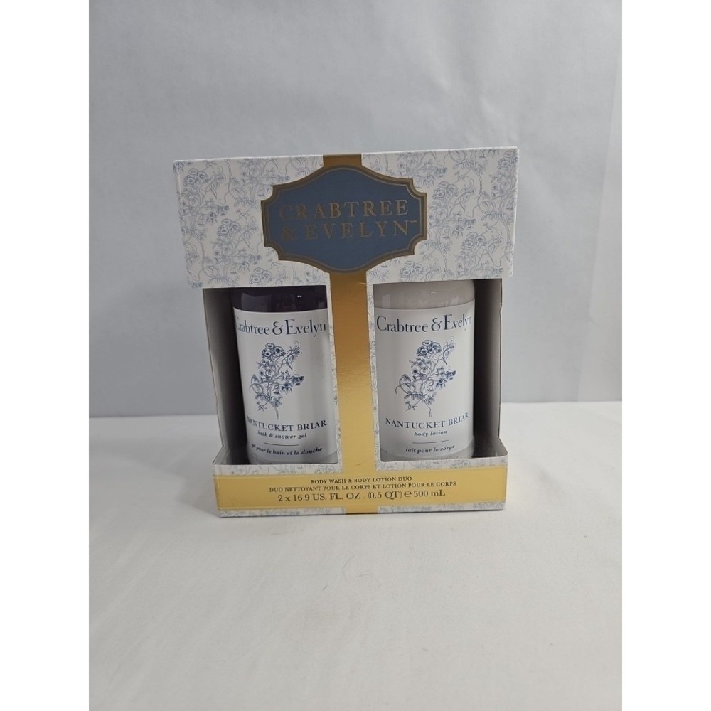Crabtree & Evelyn Nantucket Briar Body Wash & Body Lotion Duo – 16.9 oz Each New